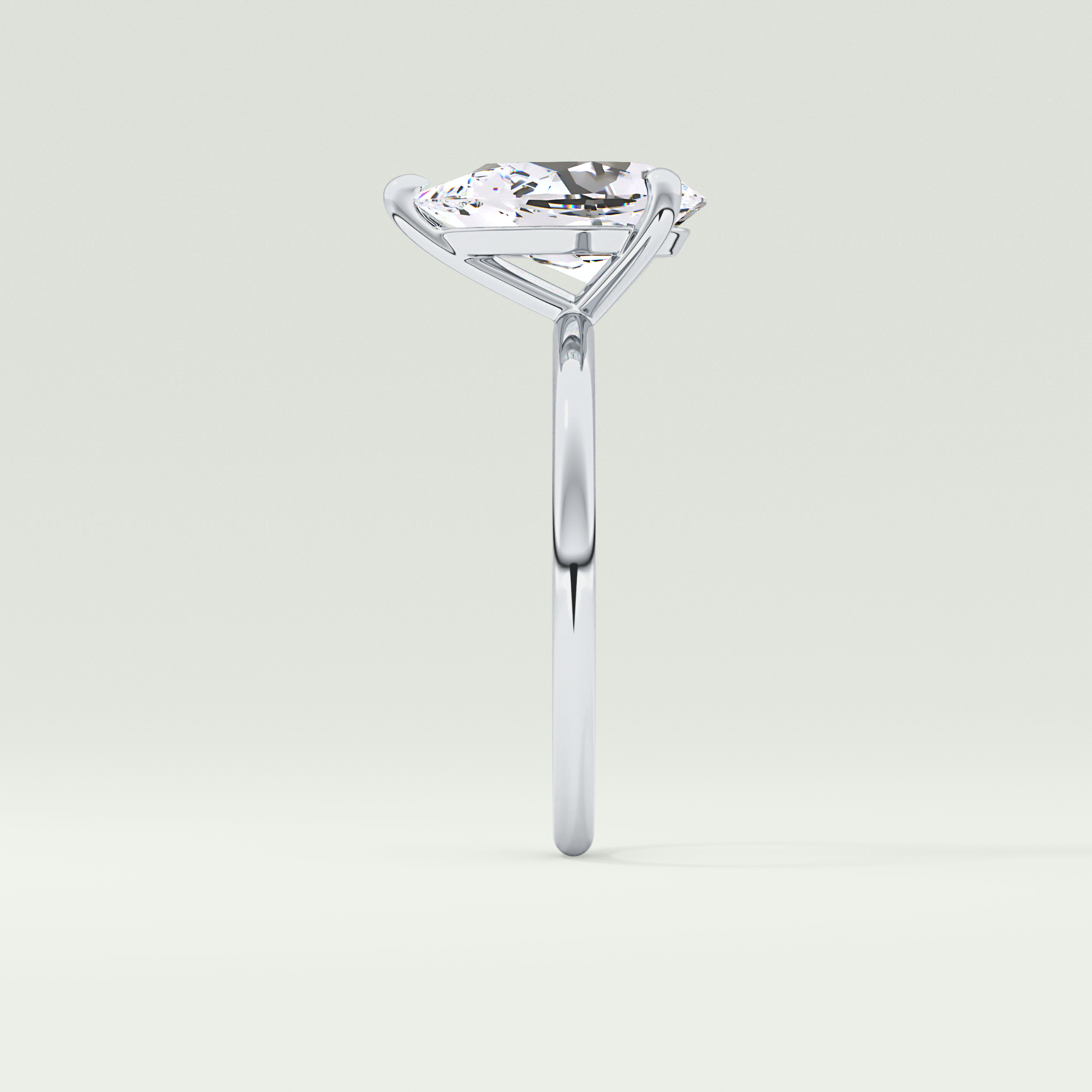 2.0 CT Pear Cut Solitaire Moissanite Engagement Ring 16