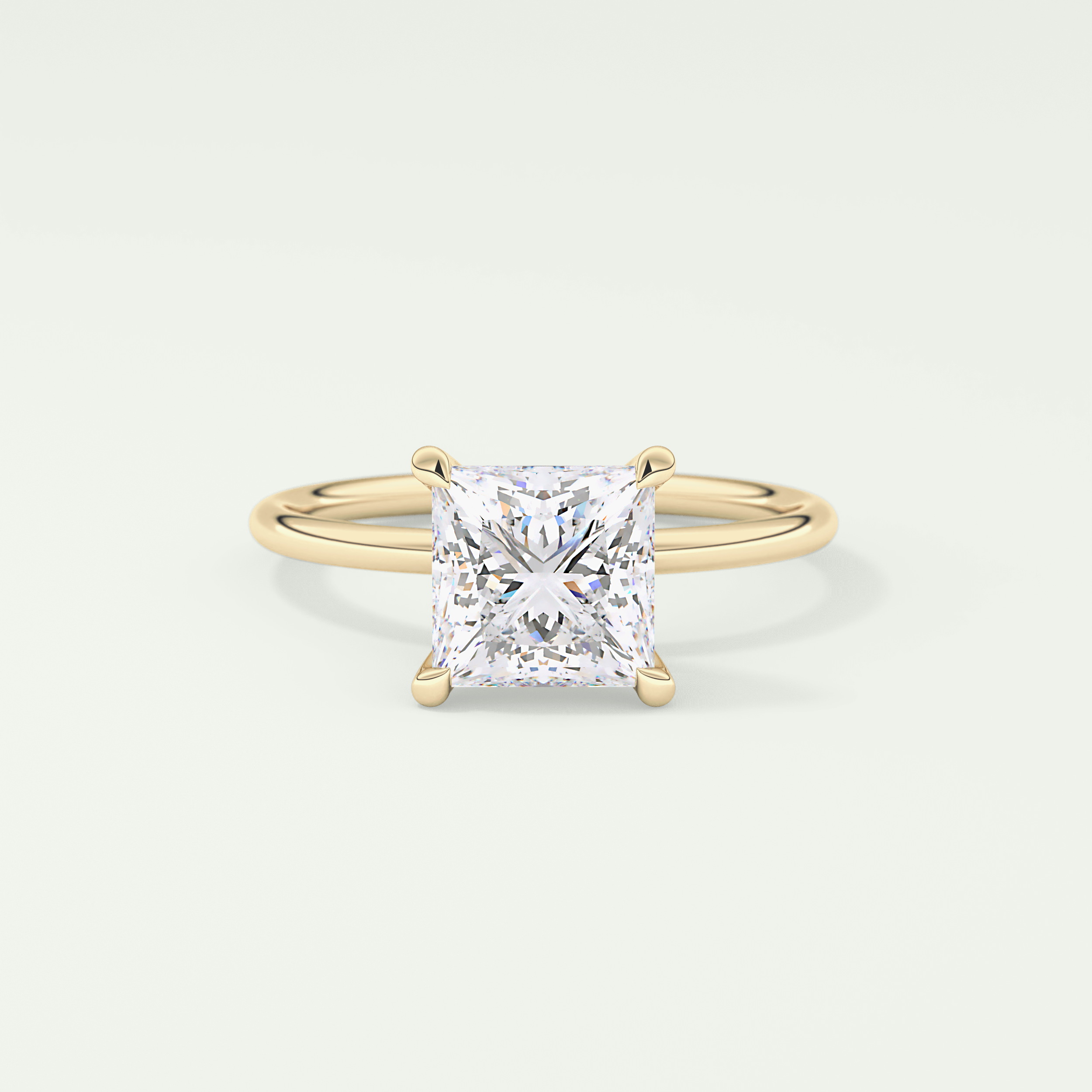 2.0 CT Princess Cut Lab Grown Diamond Engagement Ring