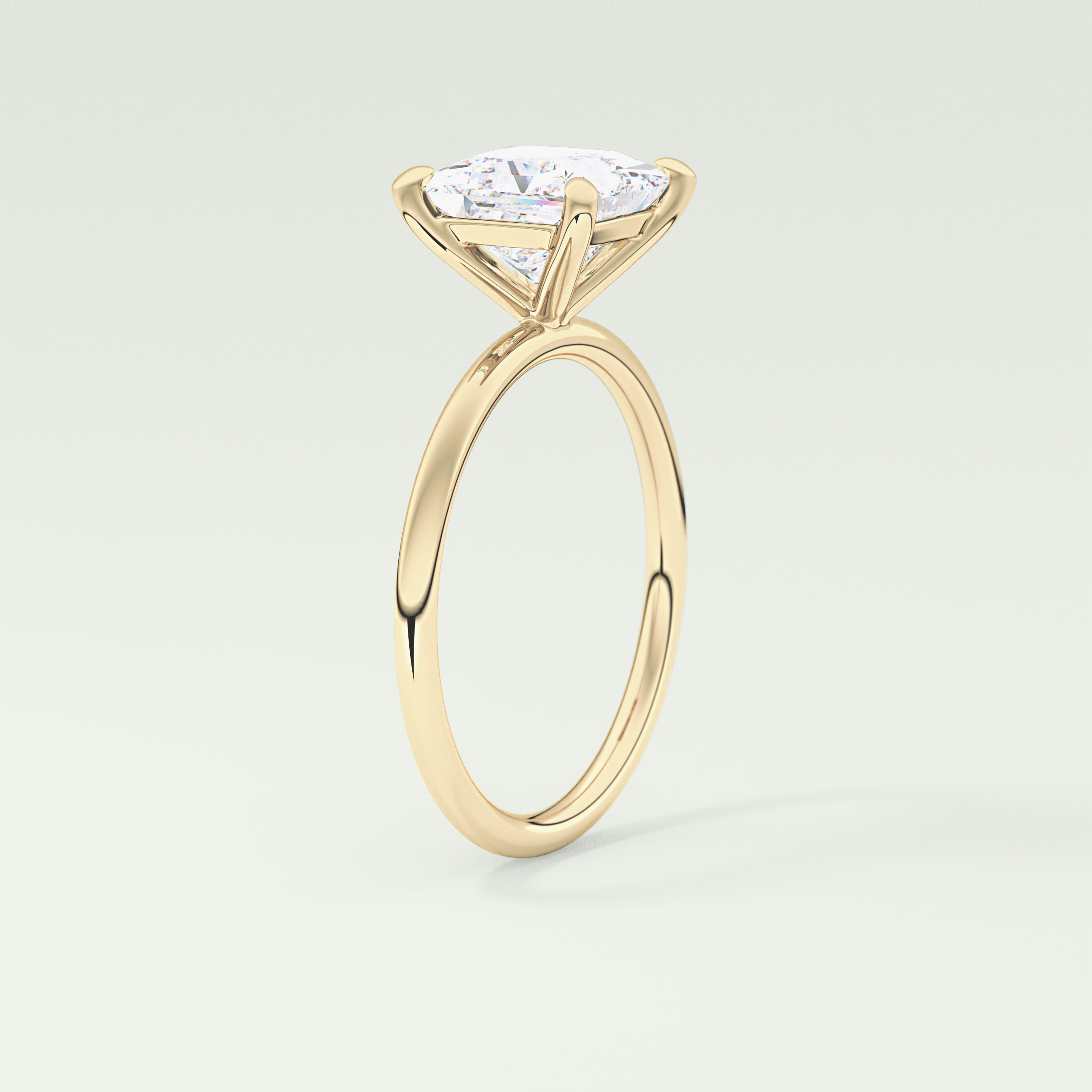 2.0 CT Princess Cut Lab Grown Diamond Engagement Ring