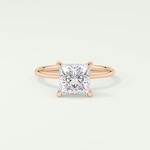 2.0 CT Princess Cut Lab Grown Diamond Engagement Ring