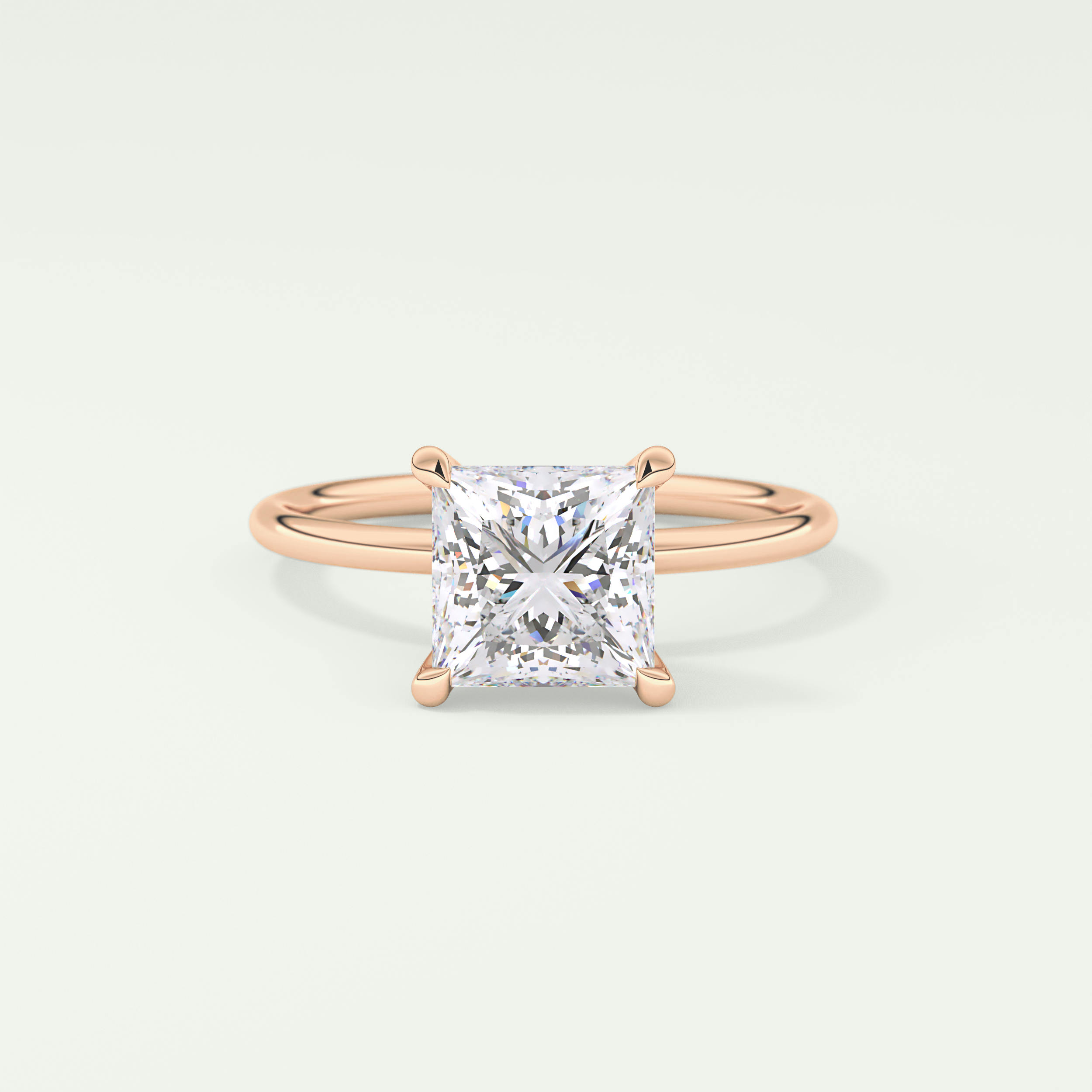 2.0 CT Princess Cut Solitaire Moissanite Engagement Ring 7