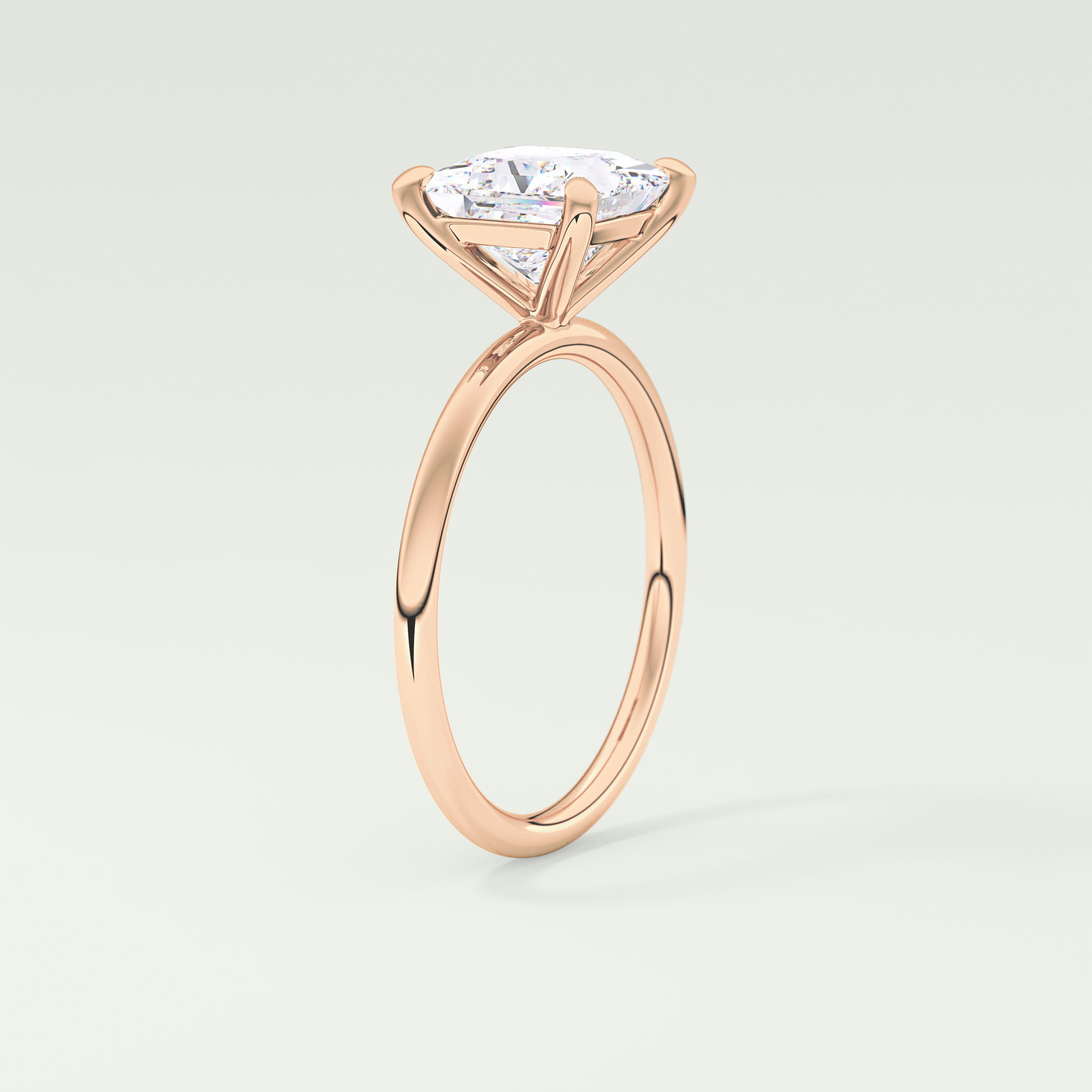 2.0 CT Princess Cut Lab Grown Diamond Engagement Ring