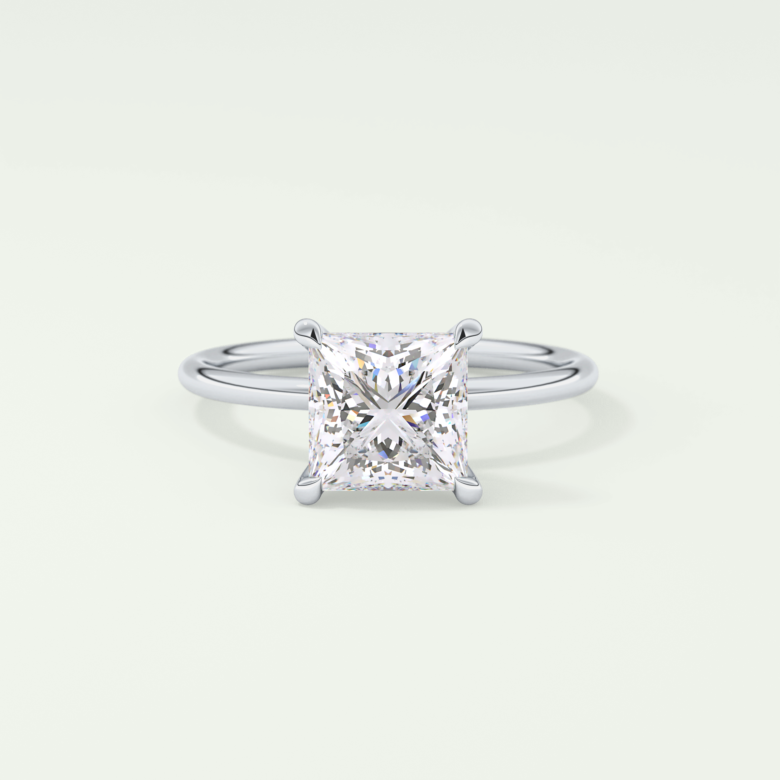 2.0 CT Princess Cut Solitaire Moissanite Engagement Ring 13