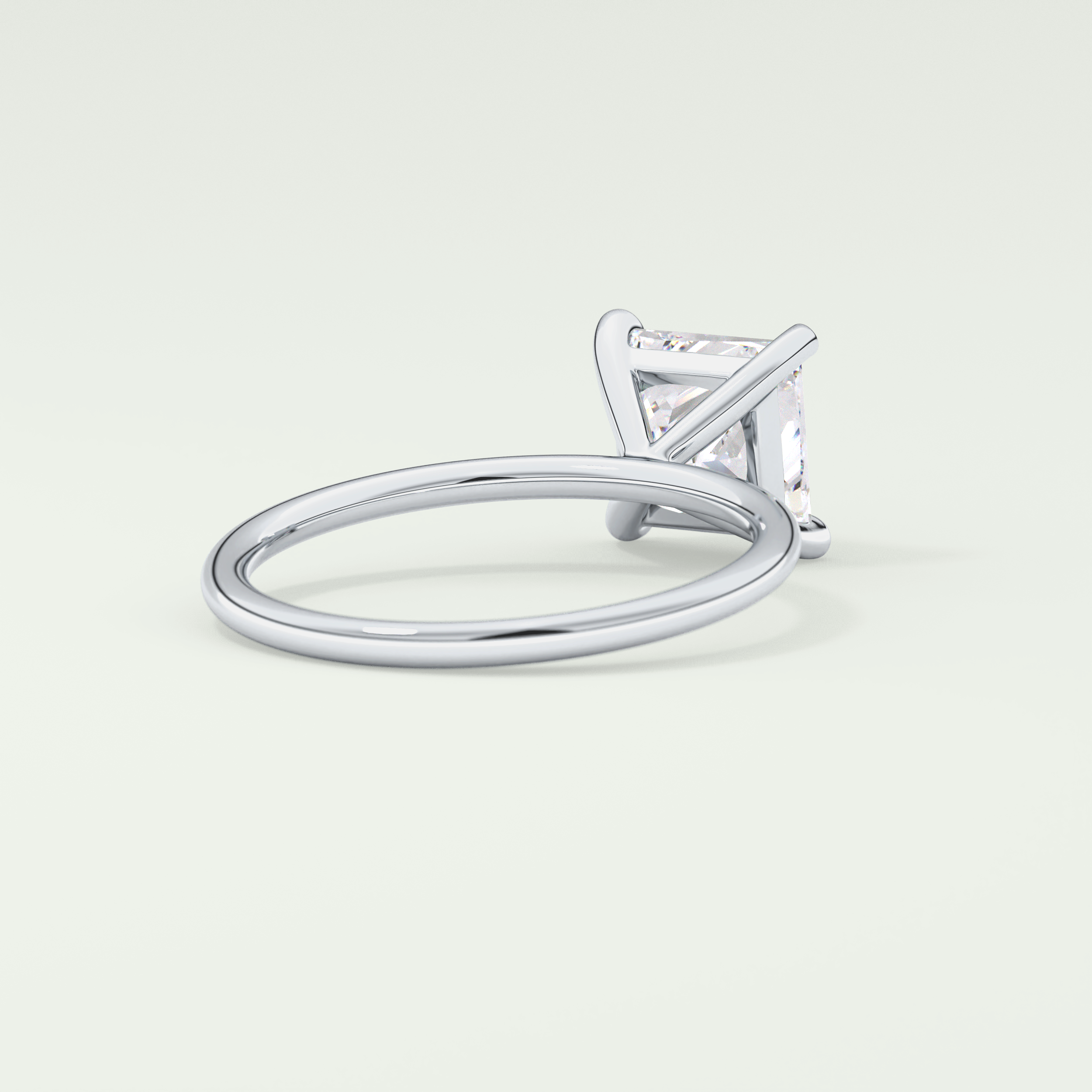 2.0 CT Princess Cut Lab Grown Diamond Engagement Ring