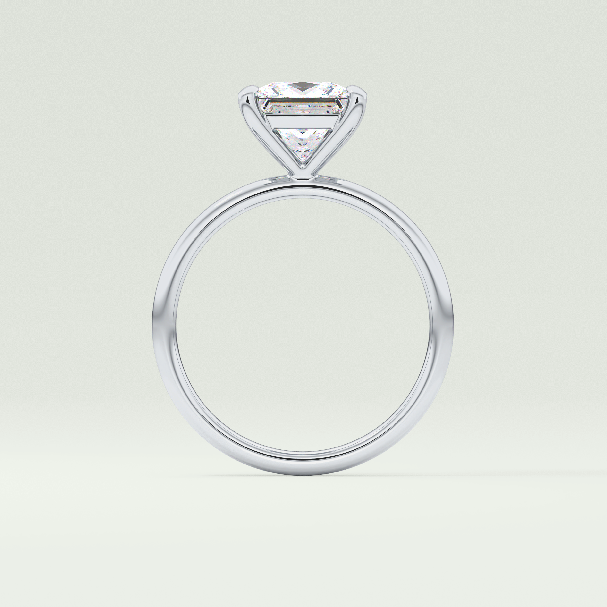 2.0 CT Princess Cut Solitaire Moissanite Engagement Ring 18