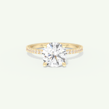 2.0 CT Round Cut Pave Lab-Grown Diamond Engagement Ring