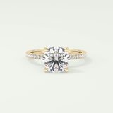 2.0 CT Round Cut Pave Moissanite Engagement Ring