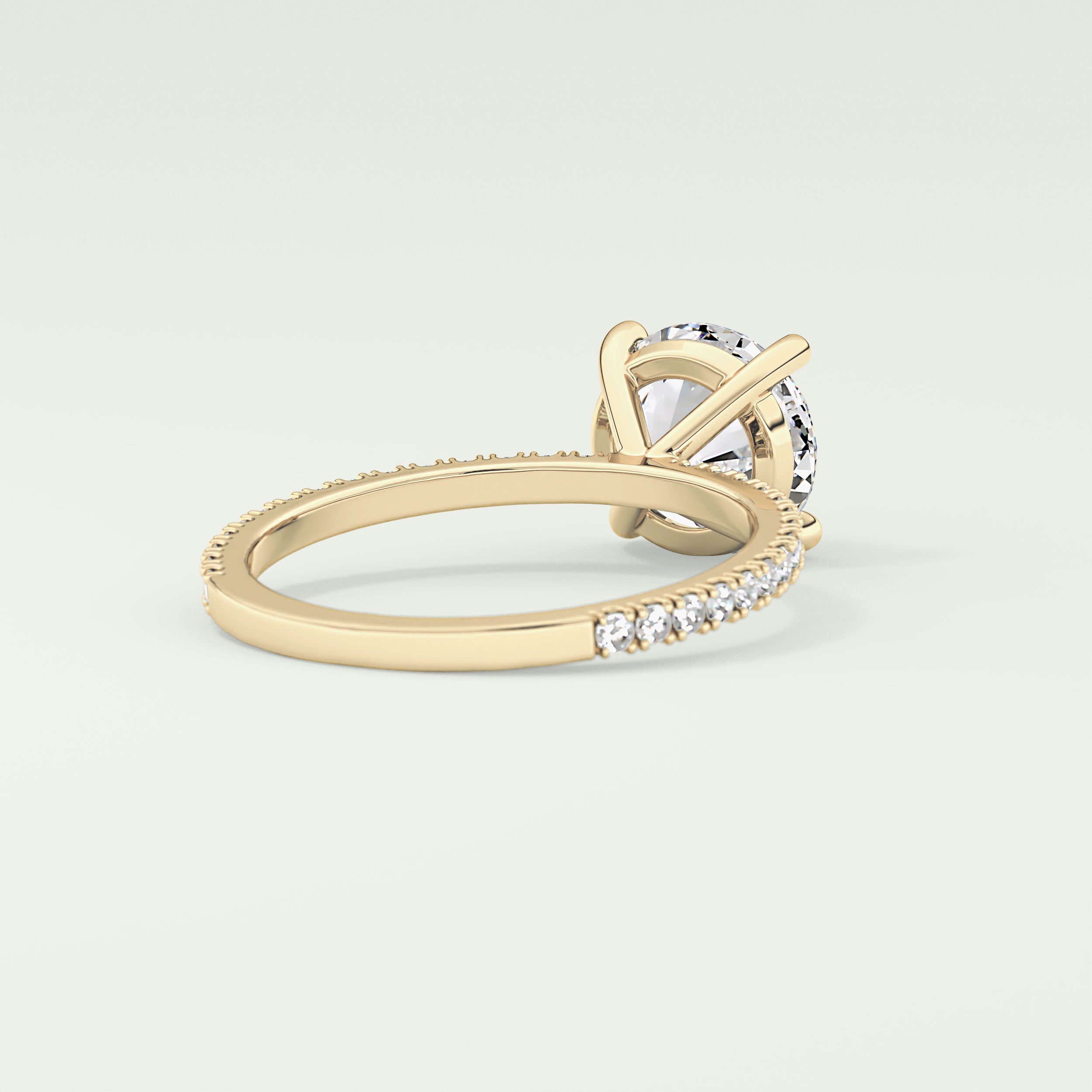2.0 CT Round Cut Pave Moissanite Engagement Ring
