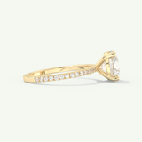 2.0 CT Round Cut Pave Lab-Grown Diamond Engagement Ring