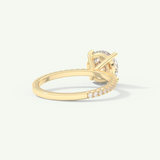 2.0 CT Round Cut Pave Moissanite Engagement Ring