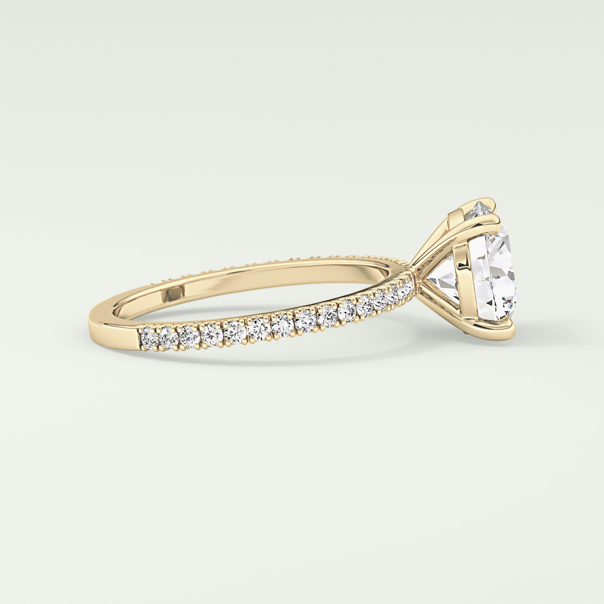 2.0 CT Round Cut Pave Moissanite Engagement Ring