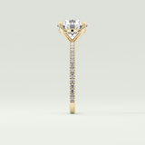 2.0 CT Round Cut Pave Moissanite Engagement Ring