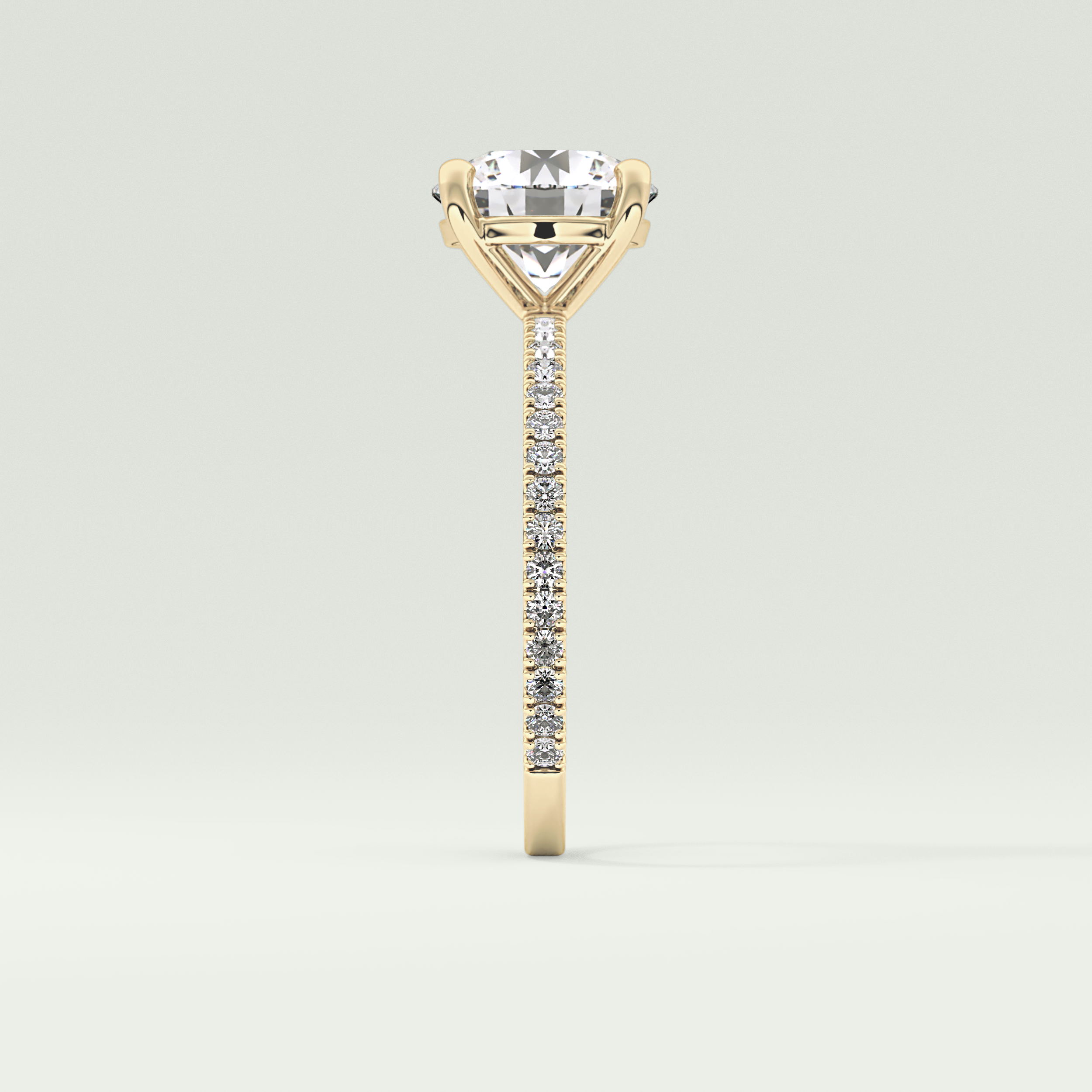 2.0 CT Round Cut Pave Moissanite Engagement Ring