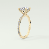 2.0 CT Round Cut Pave Lab Grown Diamond Engagement Ring