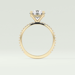 2.0 CT Round Cut Pave Moissanite Engagement Ring