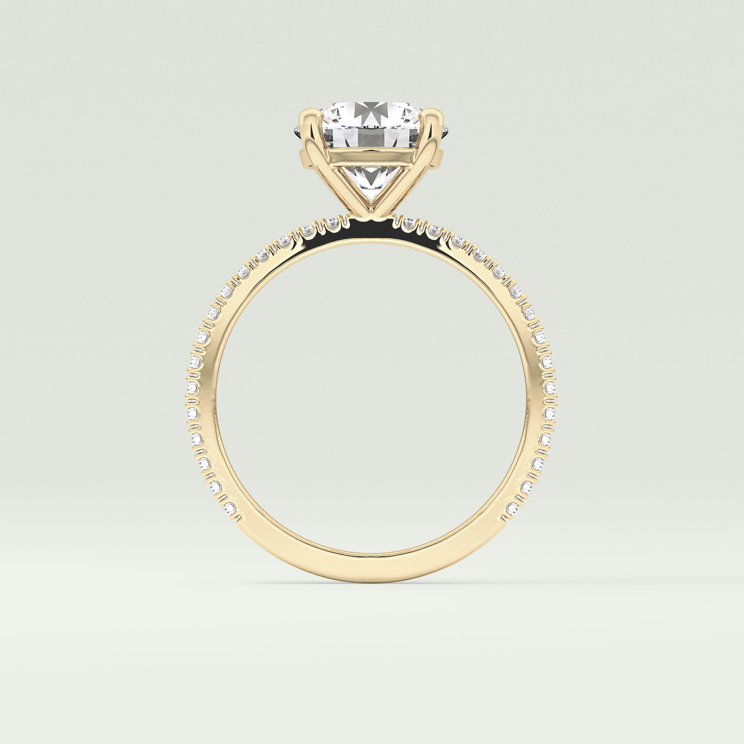 2.0 CT Round Cut Pave Moissanite Engagement Ring