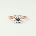 2.0 CT Round Cut Pave Moissanite Engagement Ring