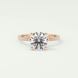 2.0 CT Round Cut Pave Moissanite Engagement Ring