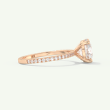 2.0 CT Round Cut Pave Lab-Grown Diamond Engagement Ring