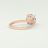 2.0 CT Round Cut Pave Moissanite Engagement Ring