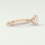 2.0 CT Round Cut Pave Moissanite Engagement Ring
