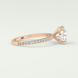 2.0 CT Round Cut Pave Moissanite Engagement Ring