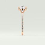 2.0 CT Round Cut Pave Moissanite Engagement Ring