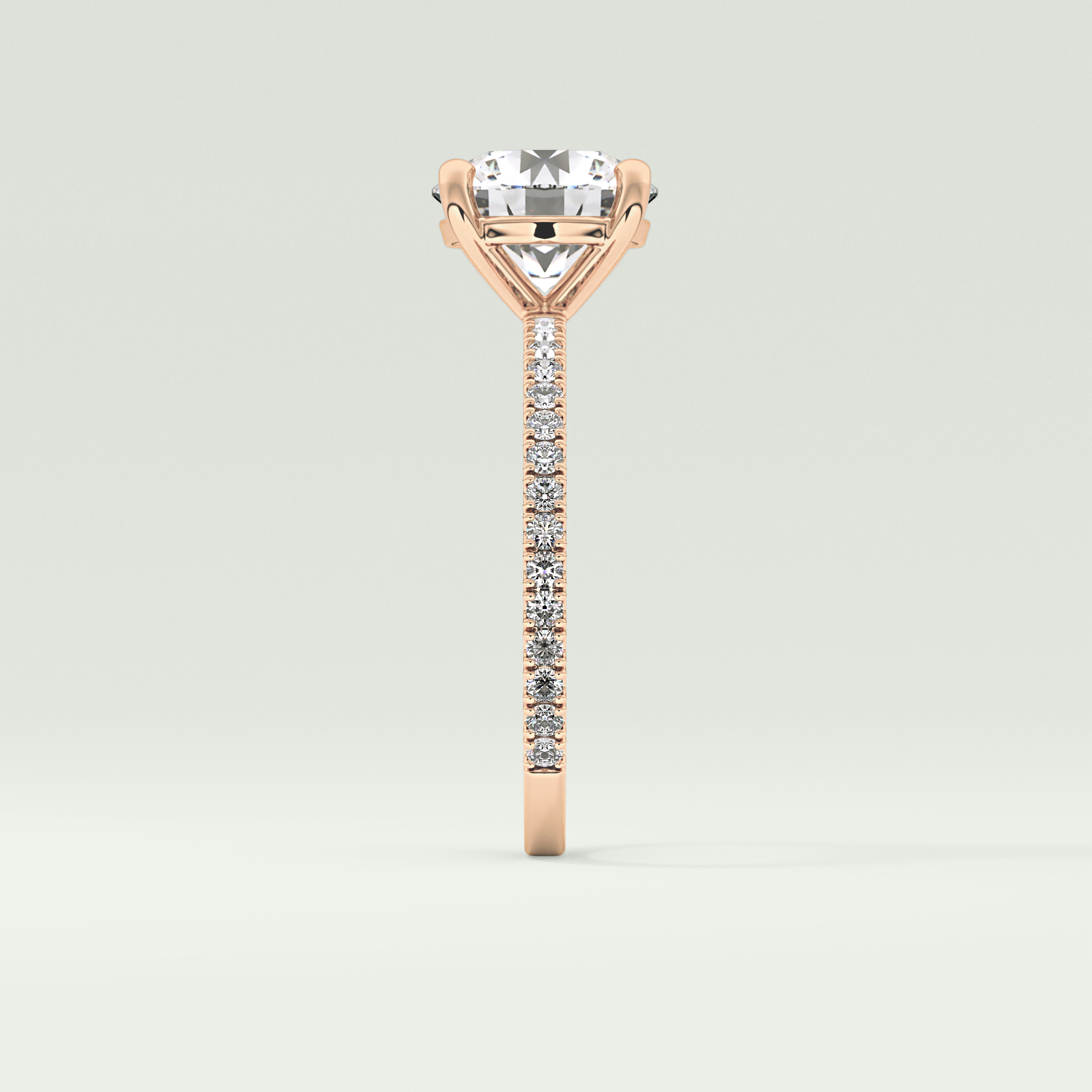 2.0 CT Round Cut Pave Moissanite Engagement Ring