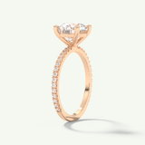 2.0 CT Round Cut Pave Moissanite Engagement Ring