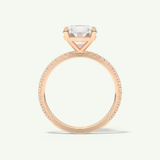 2.0 CT Round Cut Pave Moissanite Engagement Ring