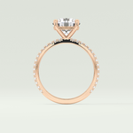 2.0 CT Round Cut Pave Moissanite Engagement Ring