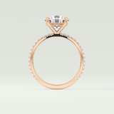 2.0 CT Round Cut Pave Moissanite Engagement Ring