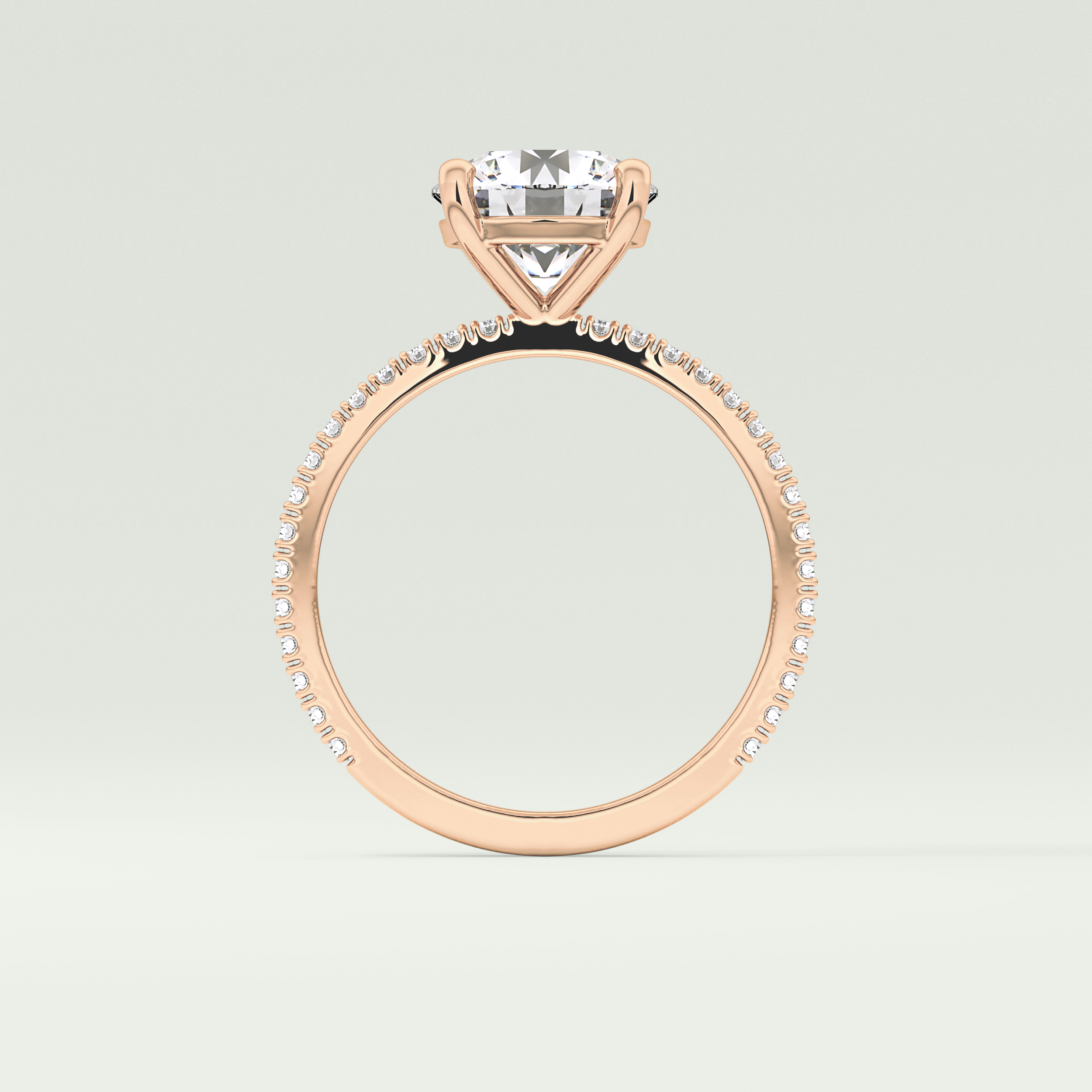 2.0 CT Round Cut Pave Moissanite Engagement Ring