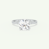 2.0 CT Round Cut Pave Moissanite Engagement Ring