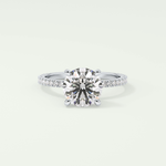 2.0 CT Round Cut Pave Moissanite Engagement Ring