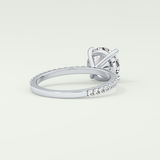 2.0 CT Round Cut Pave Moissanite Engagement Ring