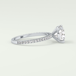 2.0 CT Round Cut Pave Moissanite Engagement Ring