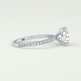 2.0 CT Round Cut Pave Moissanite Engagement Ring