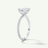 2.0 CT Round Cut Pave Moissanite Engagement Ring