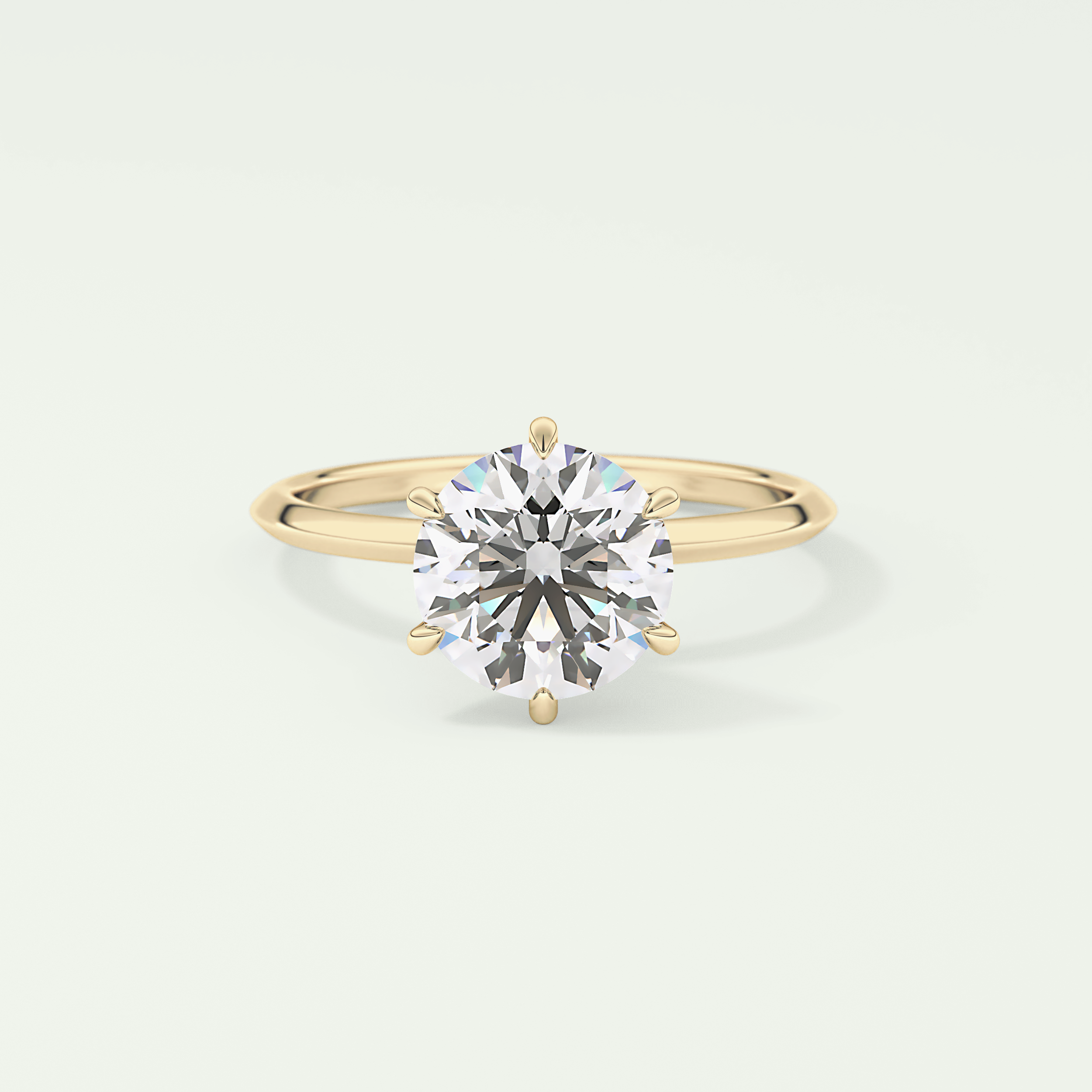 2.0 CT Round Solitaire Moissanite Engagement Ring 1