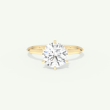 2.0 CT Round Solitaire Moissanite Engagement Ring