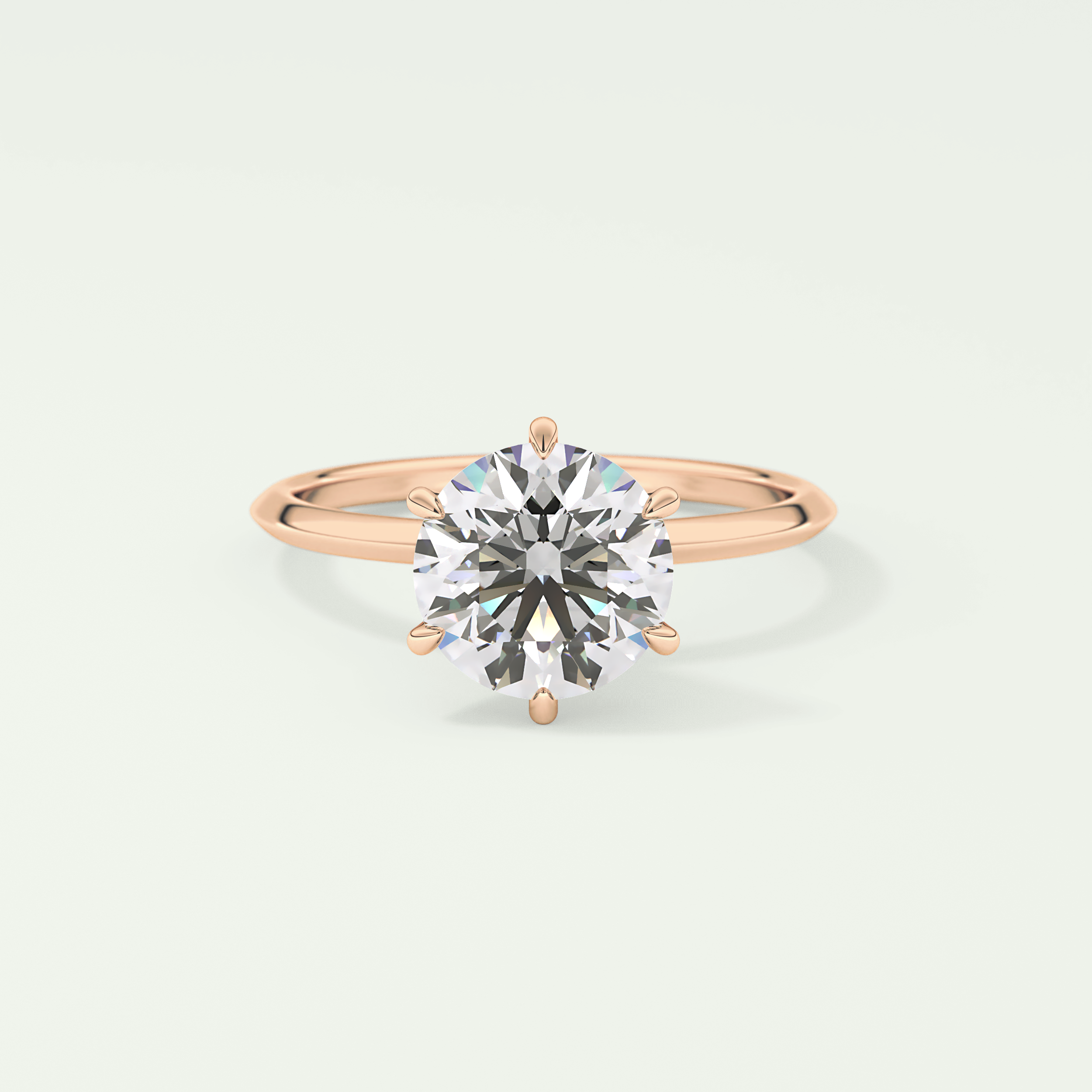 2.0 CT Round Solitaire Moissanite Engagement Ring 7