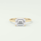 2.0 CT Emerald Cut Solitaire Moissanite Engagement Ring 1