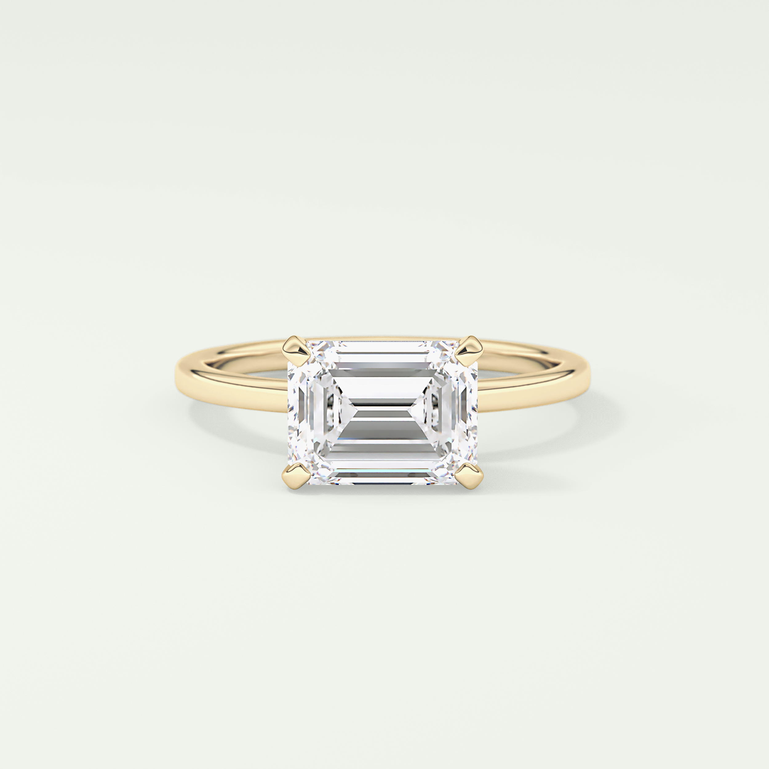 2.0 CT Emerald Cut Solitaire Moissanite Engagement Ring 1