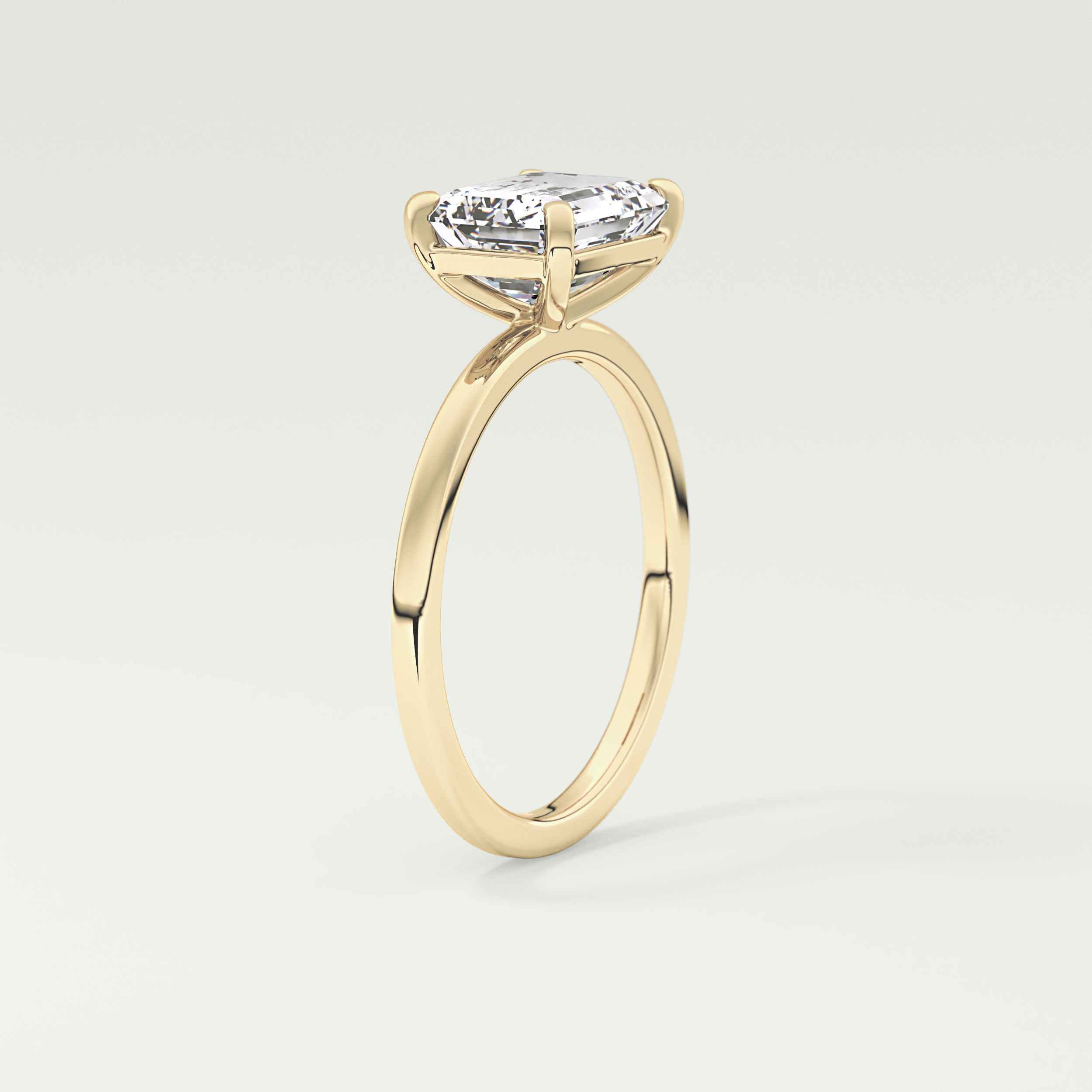 2.0 CT Emerald Cut Solitaire Moissanite Engagement Ring 6
