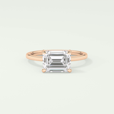 2.0 CT Emerald Cut Solitaire Moissanite Engagement Ring 8