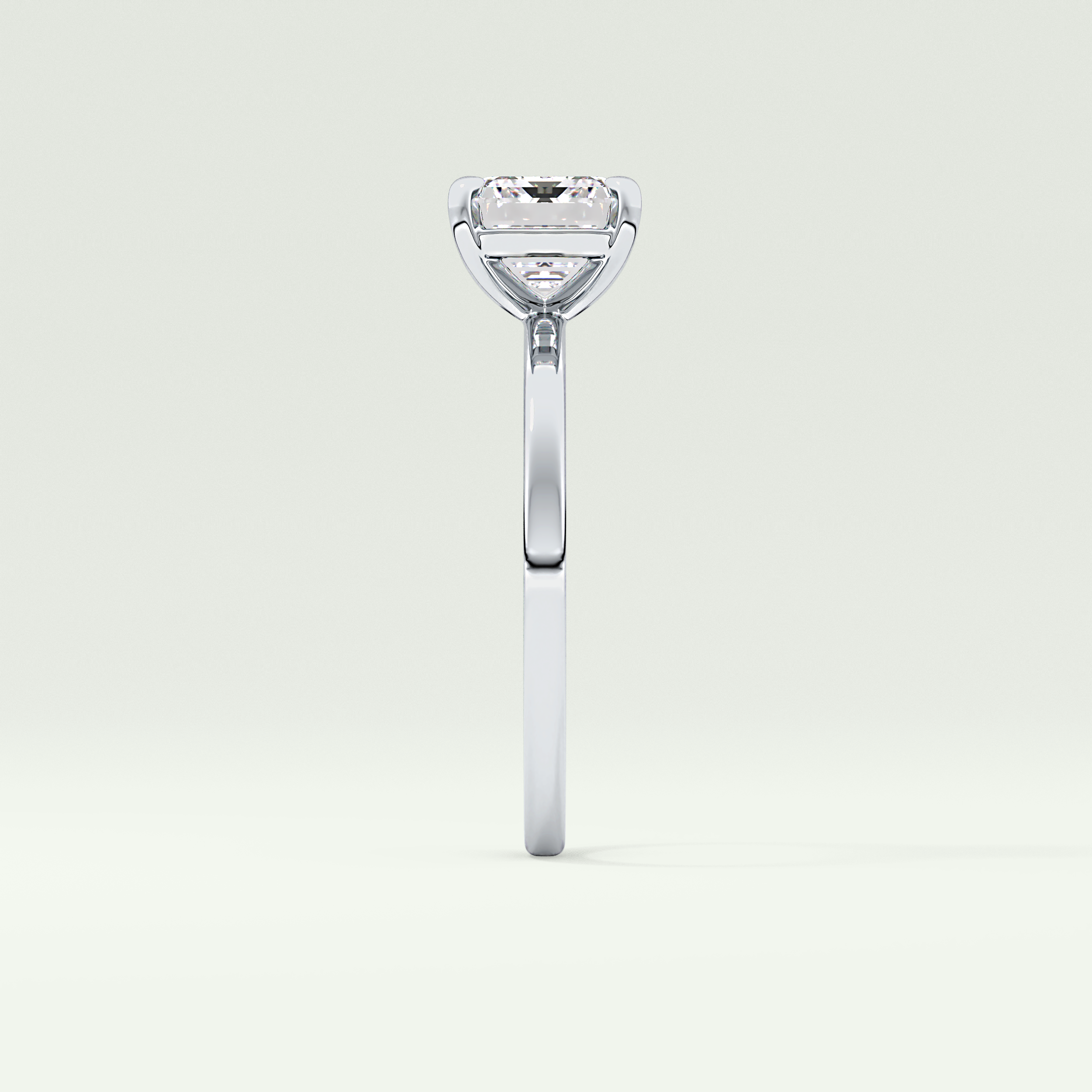 2.0 CT Emerald Cut Solitaire Moissanite Engagement Ring 18