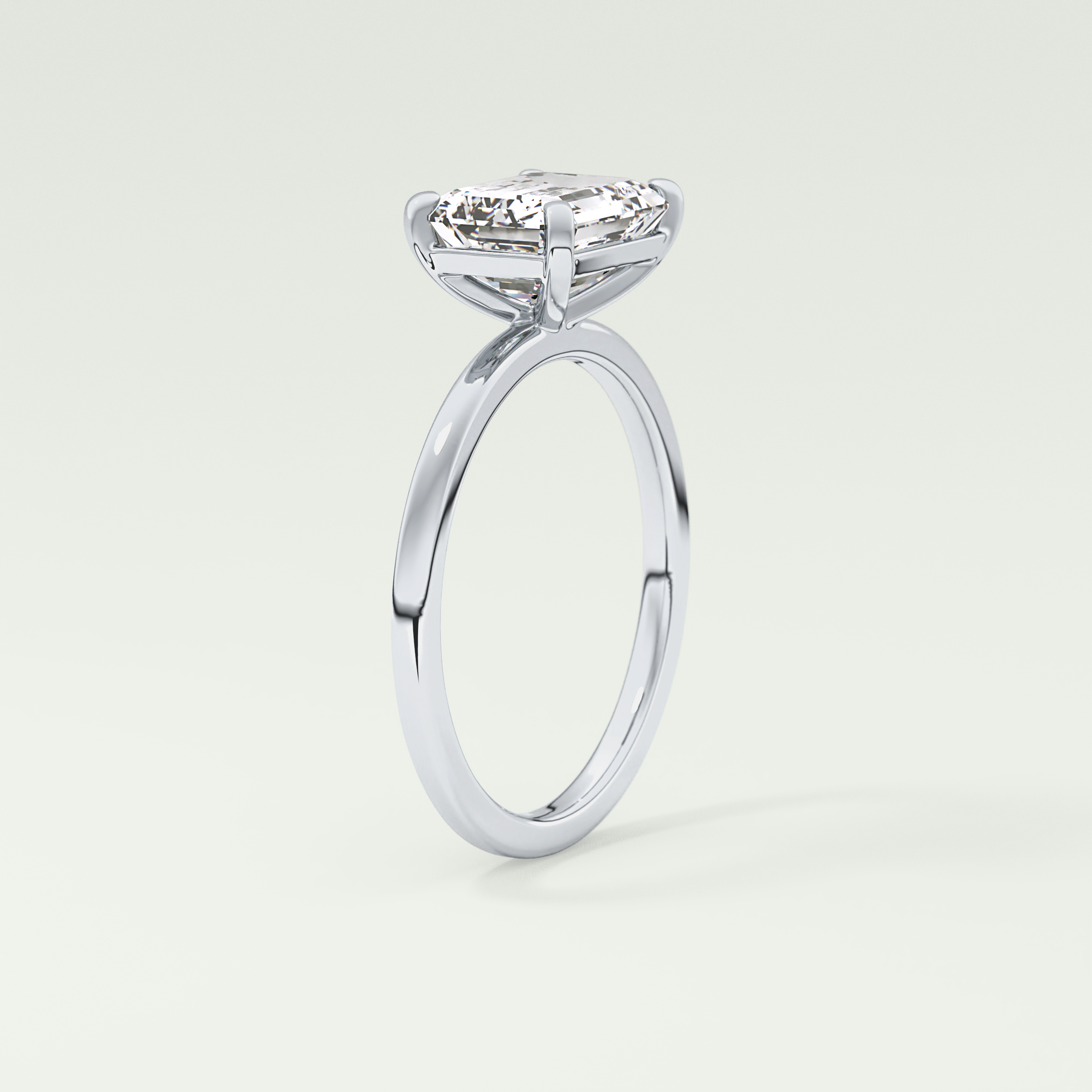 2.0 CT Emerald Cut Solitaire Moissanite Engagement Ring 20