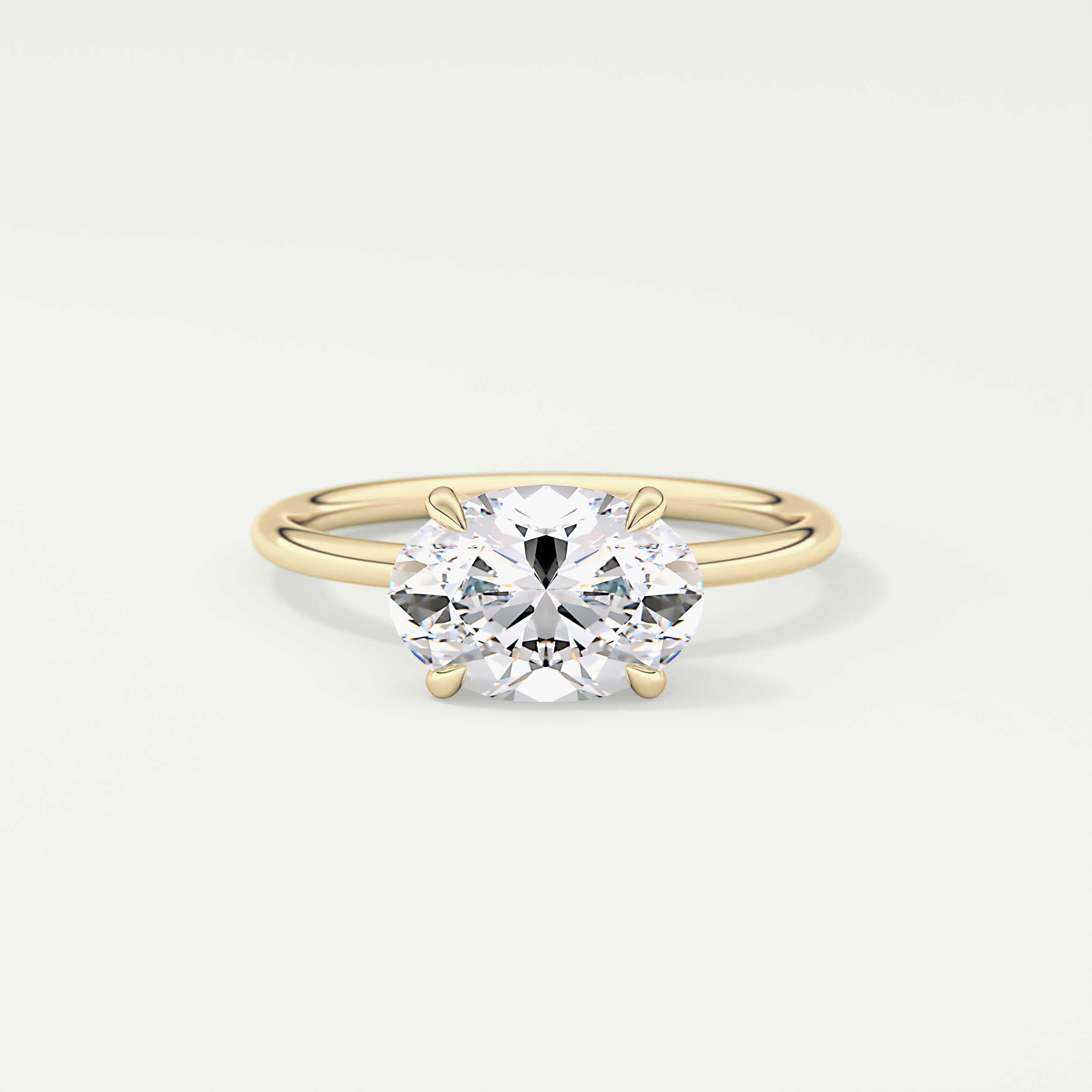 2.0 CT Oval Cut Solitaire Moissanite Engagement Ring 1