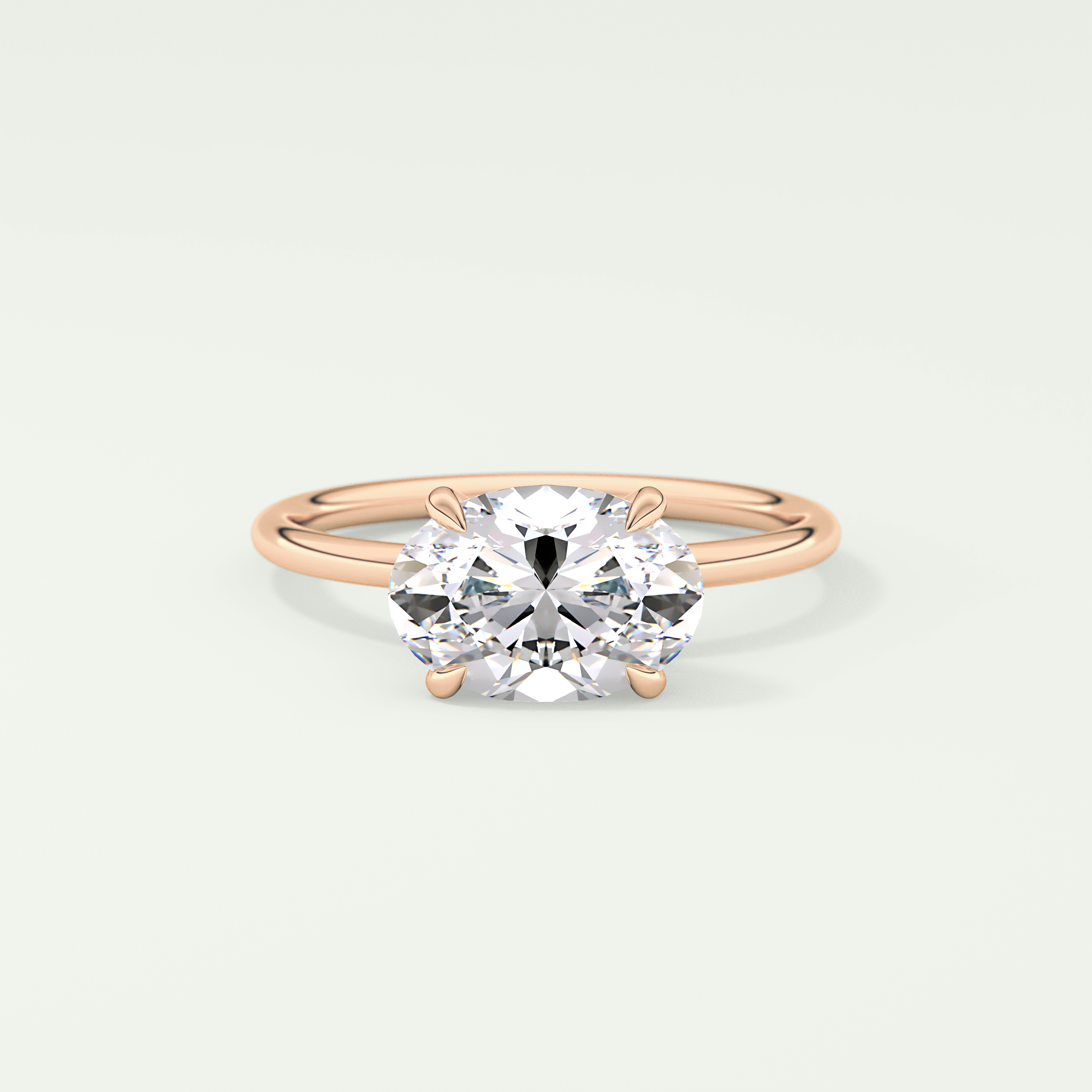 2.0 CT Oval Cut Solitaire Moissanite Engagement Ring 7